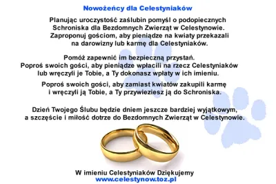 Wsparcie dla schroniska w Celestynowie zamiast kwiatów