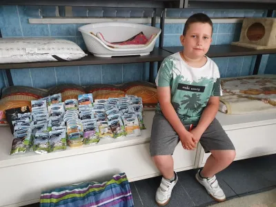 Wizyta darczyńców w przytulisku dla kotów
