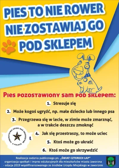 Dlaczego nie zostawiać psa pod sklepem