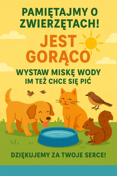 Wystawianie wody dla zwierząt w upalne dni