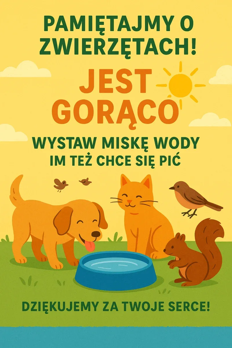 Wystawianie wody dla zwierząt w upalne dni