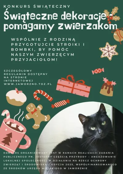 Konkurs świąteczny w Jaworznie na dekoracje pomagające zwierzętom