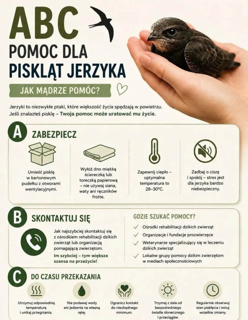 Pomoc dla piskląt jerzyka – co warto wiedzieć