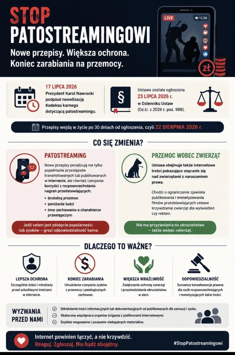 Nowelizacja Kodeksu karnego dotycząca patostreamingu